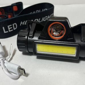 【24時間以内発送】LED ヘッドライト 2個 USB アウトドア 防水 軽量 小型 ランニング 登山 キャンプ LED 夜 防災 高輝度 レジャー 充電 USBの画像7