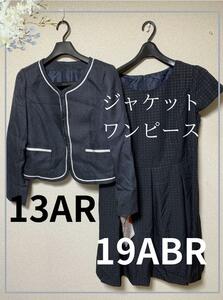 13AR 19ABR jacket & One-piece polka dot navy Ja-43