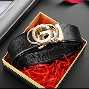 GUCCI グッチ　モチーフ　ベルト レザーベルト レザー ブラック　メンズ