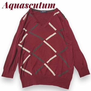 Aquasculum アクアスキュータム 薄手 ニット ボルドー カシミヤ　　　