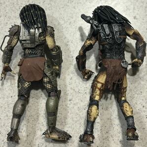 希少 中古 2set ☆ NECA ネカ 7インチ ウルフプレデター クラシックプレデター 欠品有 AVP 2008 2010 フィギュアの画像2