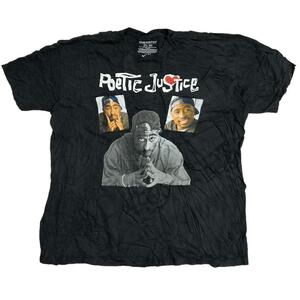 ポエティックジャスティス 2PAC 映画 半袖バンドTシャツ ブラックw99 XXL相当