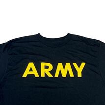 U.S.ARMY ミリタリー 半袖Tシャツ APFU ブラック US古着z25 L相当_画像4