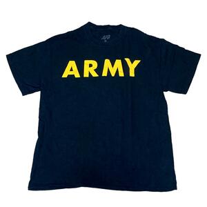 AGF U.S.ARMY ミリタリー 半袖Tシャツ APFU ブラック z27 L相当