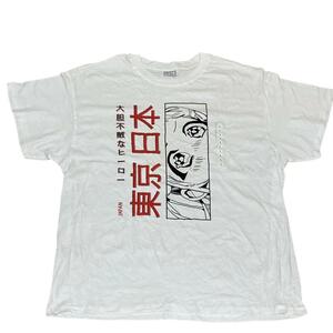 BRISCO 半袖Tシャツ 日本東京 アニメTシャツ 白T c40① L相当