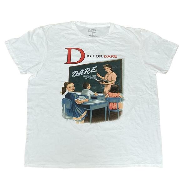D.A.R.E. 半袖Tシャツ 子供 教室 先生 チャリティー 白T c41 L相当