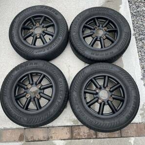 13インチ 4.5J +45 114.3 4穴 4H 165 70 r13 ワタナベ 風 ブラックレーシング 風 8 スポーク ハブ径 72の画像1