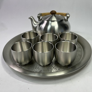 【未使用】TUMASEK PEWTER ツマセクピューター錫食器セット茶器お盆セット【送料無料】