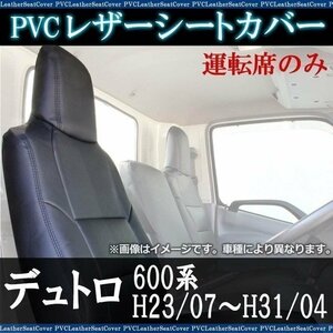 デュトロ 600系 運転席 シートカバー ヘッド一体型 日野 大型 トラック用品 車種専用設計 防水 難燃性 即納 送料無料 沖縄発送不可 □