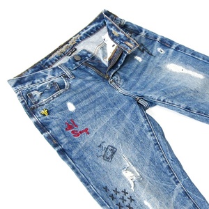 AMERICANEAGLEアメリカンイーグルSKINNY▼ペイントクラッシュ加工▼28インチ▼ウエスト約78cm