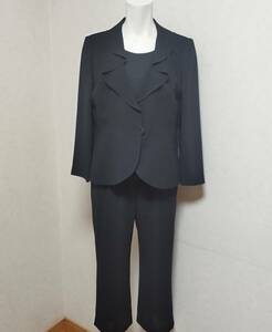 超美品 Lサイズ11　高級喪服　東京ソワール GENIE SOIR ブラックフォーマル　パンツスーツ