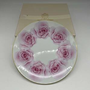 T51 洋食器 HAVILAND LIMOGES FRANCE アビランド フランス 皿 バラ柄 新品 現状品 の画像1