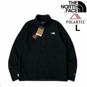 売切り【正規新品】THE NORTH FACE◆ALPINE POLARTEC 100 1/2-ZIP JACKET フリース ハーフジップ US限定 軽量(L)黒 181024-35