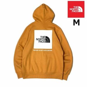 売切り【正規新品】THE NORTH FACE BOX NSE PULLOVER HOODIE パーカー US限定 バックプリント 裏起毛 男女兼用(M)オレンジ 181130-10