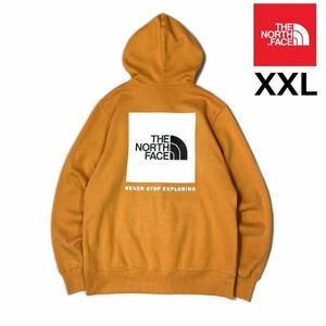 売切り【正規新品】THE NORTH FACE BOX NSE PULLOVER HOODIE パーカー US限定 バックプリント 裏起毛 男女兼用(XXL)オレンジ181130-10