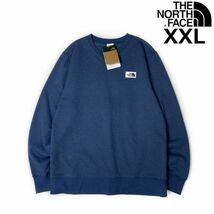 売切り【正規新品】THE NORTH FACE◆HERITAGE PATCH CREW トレーナー スウェット US限定 上質 裏起毛 ロゴパッチ(XXL)青 181130-28_画像1