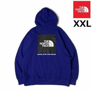 売切り【正規新品】THE NORTH FACE BOX NSE PULLOVER HOODIE パーカー US限定 バックプリント 裏起毛 男女兼用 登山(XXL)青 181130-30