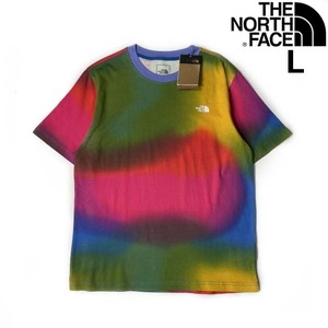 売切り【正規新品】THE NORTH FACE◆S/S ALL OVER PRINT BOX FIT TEE 半袖 Tシャツ US限定 男女兼用(L)カラフル タイダイ柄 180902-20