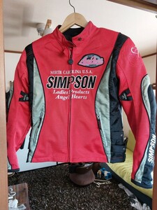バイクウェア SIMPSON ライダースジャケット　インナーつきです。パッド付き　ツーリング最適　ノークレーム、ノーリターンで…