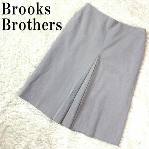 Brooks Brothers 台形スカート ブルーストライプ ブルックスブラザーズ ストライプスカート 青 水色 コットン100％ 6 B5801