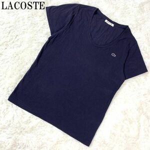 LACOSTE Lacoste cotton 100% short sleeves T-shirt navy casual simple brand Logo badge . have 40 B5860