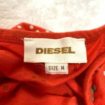 DIESEL ディーゼル ベアトップワンピース ドット レッド系 総柄 水玉 オレンジレッド 赤 コットン100％ チューブトップ M B5879_画像7