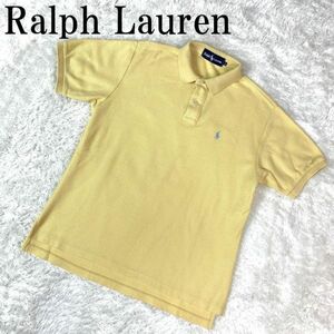 Ralph Lauren 半袖ポロシャツ ライトイエロー ラルフローレン クリームイエロー 薄黄色 ワンポイント刺 コットン100％ L B5890