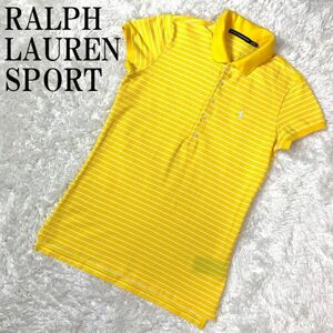 RALPH LAUREN SPORT 半袖ポロシャツ イエロー ラルフローレンスポーツ ワンポイント刺 黄色 コットン M B6012