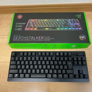 極上品 Razer DEATHSTALKER V2 PRO TENKEYLESS 日本語配列 JP ワイヤレス ゲーミングキーボード RGB TKL LINEAR 赤軸 RZ03-0437J リニアオ