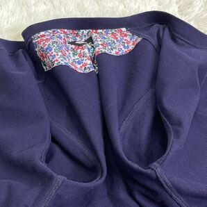 454美品 ビームス BEAMS 花柄 コットン 鹿の子 ニット カーディガン 濃紫 パープル Mの画像7