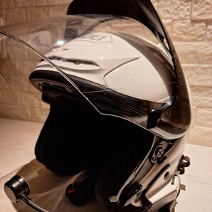 SHOEI J-FORCE2 白バイSP 16タイプのヘルメット KTEL タンデムアンプ等フルセット&SONY ヘルメットサイドマウント付き の画像4