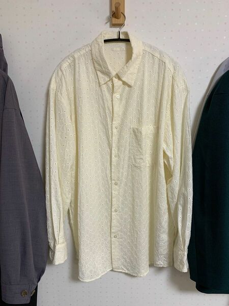 【GU】レースシャツ　ホワイト　Mサイズ