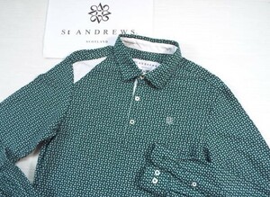 ★美品★St ANDREWS セントアンドリュース / 総柄デザイン プルオーバーシャツ / サイズＭ