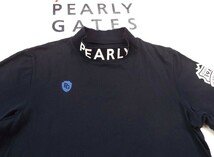 ★美品★PEARLY GATES パーリーゲイツ / PG89 ロゴ入りネック 半袖 モックネックシャツ / サイズ５_画像4