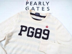 ★PEARLY GATES パーリーゲイツ / PG89 カシミヤブレンド クルーネックセーター / サイズ５