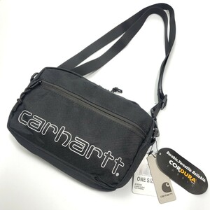 *a [ new goods * prompt decision!!] Carhartt Carhartt Logo print shoulder bag body bag diagonal .. bag black black man and woman use 