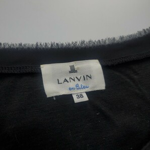 ◇f 【ガーリーなエレガンス】 ランバンオンブルー LANVIN en Bleu リボン Tシャツ カットソー 38サイズ 婦人服 レディース トップス 黒の画像4