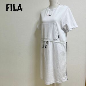 FILA フィラ　半袖ワンピース レディース　Mサイズ　ホワイト　白　ゴルフウェア　ゴルフワンピース　スポーツ　半袖