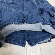 Shirley Temple シャーリーテンプル　デニム　3段フリル　スカート ショートパンツ キュロットスカート スカパン　スカート風　パンツ　130_画像4