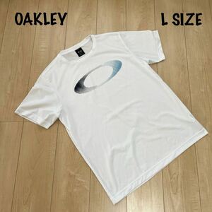 OAKLEY オークリー 半袖Tシャツ メンズ　Lサイズ　ホワイト　白　速乾　シャツ　スポーツウェア