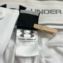 美品　UNDER ARMOUR アンダーアーマー　野球　ショート　フィット　ユニフォーム　パンツ　練習着　メンズ　LG ベースボール　白　刺繍ロゴ_画像6