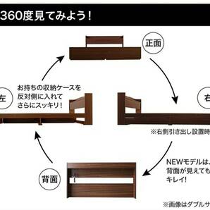 【アウトレット品】ゾーンマットレス付きダブル・Newデザイン2杯収納コンセント付きベッド・ライトグレー 4-9の画像6