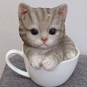 【佐川発送】レジン 猫の置物 インテリア 4点 まとめ売り 茶トラ アメリカンショートヘア ミケ 01の画像5