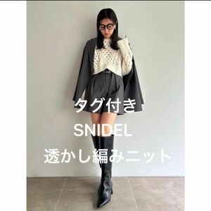 【新品タグ付き】SNIDEL 透かし編みクロップドニットプルオーバー 