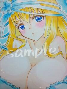 Art hand Auction Doujin Hand-Drawn artwork illustration ◇ Cecilia Alcott Infinite Stratos ◇ Lingerie ◇ Medium colored paper (18 x 21 cm), comics, anime goods, hand drawn illustration