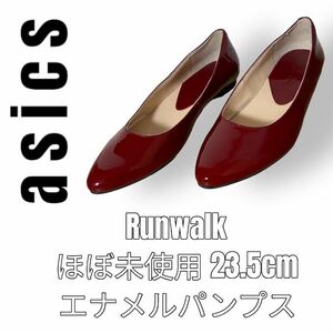 Почти неиспользованные асики Runwalk Runwalk 23,5 см Туфли-лодочки Эмаль Обувь на плоской подошве Красный