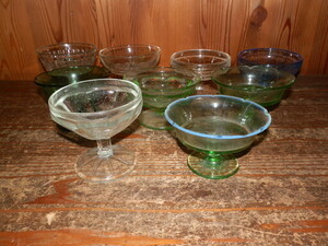  ice glass Showa Retro antique color glass bubble entering various together 9 customer 