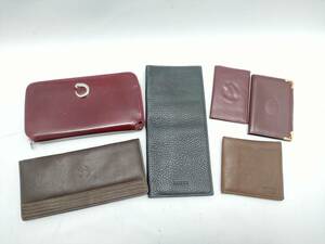 1 jpy with defect . Cartier Loewe Pierre Cardin . inserting purse card-case large amount set BN677