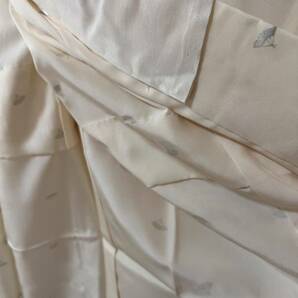 逸品 長襦袢 正絹 扇模様 銀 きもの 襦袢 しつけ糸付き 下着 の画像9