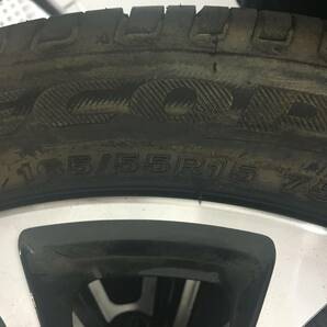 １円スタート ４本セット タント 純正 タイヤホイールセット 165/55R15 75V ナット付きの画像6